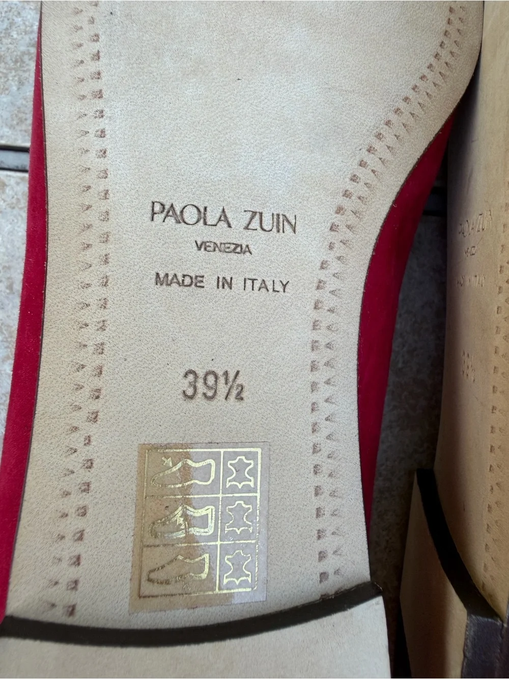 Paola Zuin Audrey Bow Ballet Flats in Bordeaux Red Suede